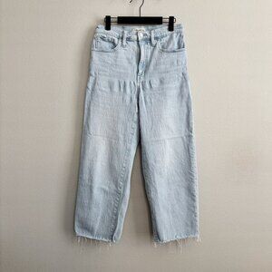 Madewell Perfect Vintage Crop Raw Hem Light Wash Jean Size 28